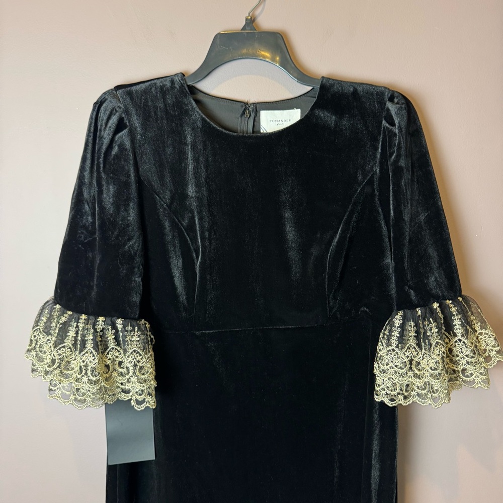 NWT Tuckernuck Pomander Place Black Velvet Lillith Dress - Picture 6 of 13